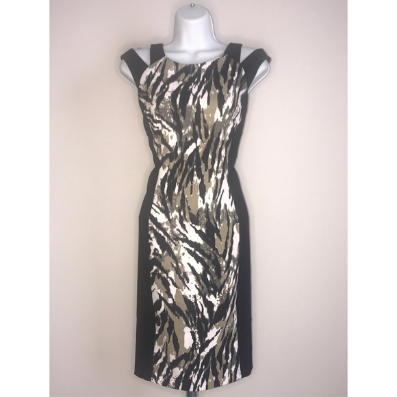 CONNECTED APPAREL BLACK ANIMAL PRINT SIZE 12 DRESS - Picture 1 of 7